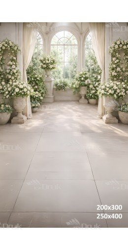 Tło fotograficzne „Elegancka oranżeria w bieli” | E865